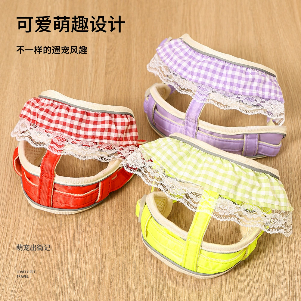 Шлейка для домашних животных, поводок для собаки, кружевной жилет, веревка для выгула собак, поводок для собак маленького размера, одежда для собак бишон фризе, померанский шпиц
