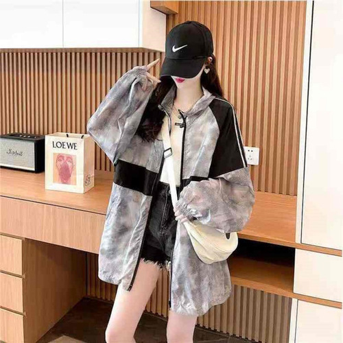 Ice Silk Sun Protection Jacket Women's Loose Korean Style Hooded Fashionable Fashion Sun Protection Jacket Women's 2021 New Summer Thin Style