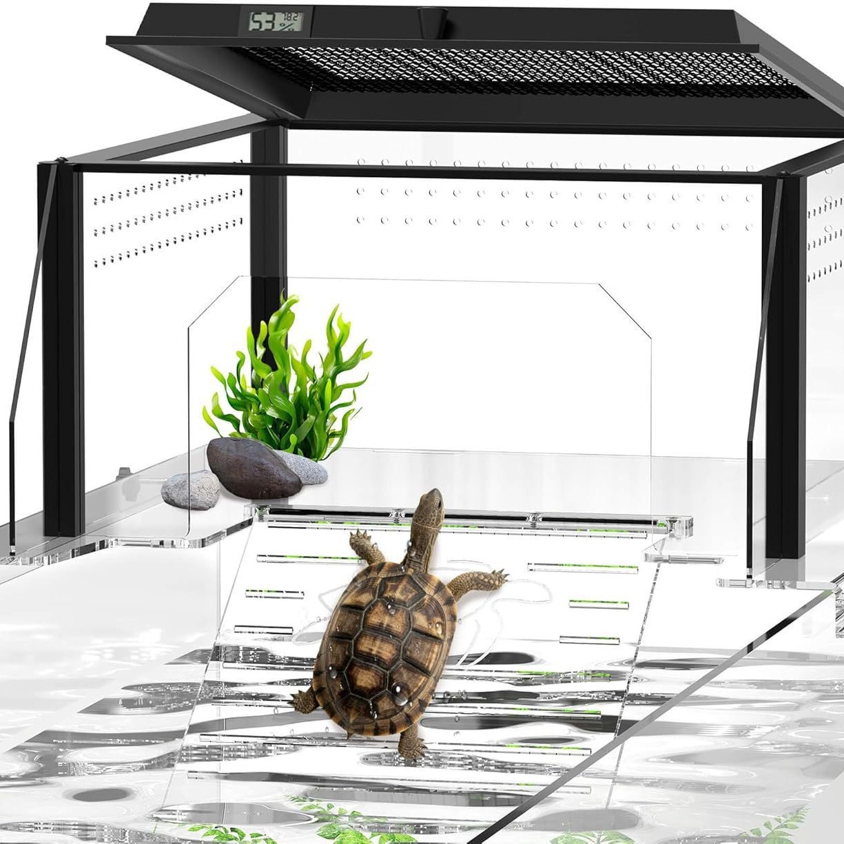 Acuario Ecológico para Tortugas de Acrílico con Plataforma de Escalada image 5