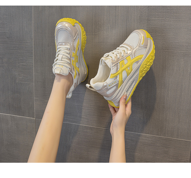 Giày sneaker nữ đế dày tăng chiều cao phong cách cổ điển mùa hè 2026 — M2875 màu be, M2875 Màu tím, M2875 màu vàng chi tiết 12