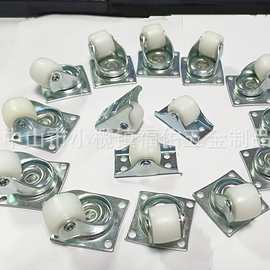 0.5英寸超静音抽屉滑轮直线脚轮定向尼龙滑轮地柜家具迷你小轮子