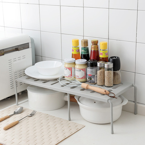 Kitchen storage rack household seasoning storage rack extendable floor multi-purpose shelf plastic spice rack