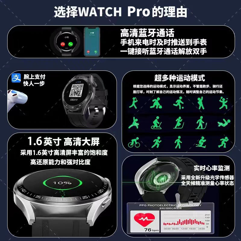 2025新款智能手表ProSmax顶配黑科技watch多功能运动手环商务手表|undefined