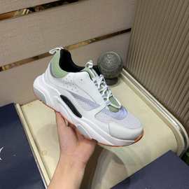 2024欧洲站新款运动鞋网面拼接透气圆头厚底男女时尚老爹潮鞋