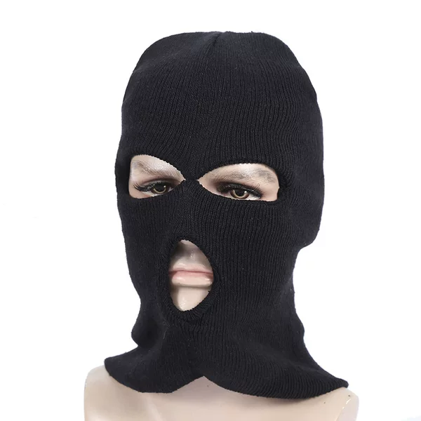 Three-Hole Woolen Knitted Hat, Winter Warm and Windproof Cycling Cap, Wind and Snow Mask Cycling Hat Manufacturer Wholesale