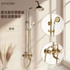 Titanium gold plum blossom handle shower set (high standard configuration)