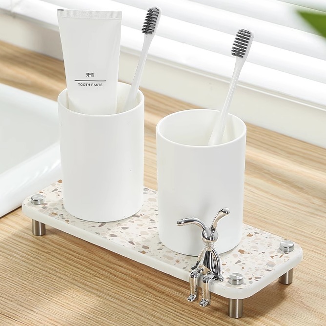 Diatom Mud Electric Toothbrush Cup Decorative Storage Rack Coaster Punch-Free Bathroom Hotel Bathroom Absorbent Cup Holder