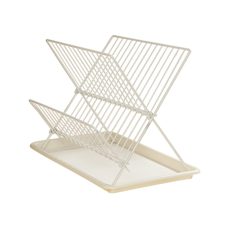 Estante de cocina de estilo crema Estante de almacenamiento Estante de almacenamiento de platos de piso Estante de almacenamiento de platos de filtro de agua para el hogar Estante de drenaje