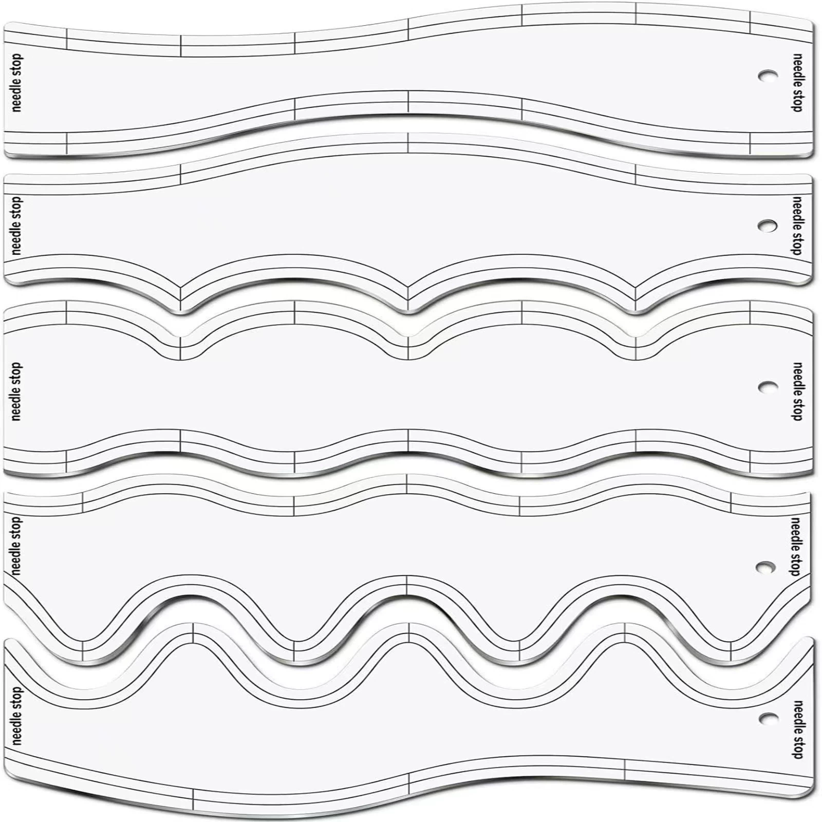5 наборов акриловых волнистых линейок акриловых стеганых шаблонов для станка стеганых пресс-форм для резки линейки новый стиль