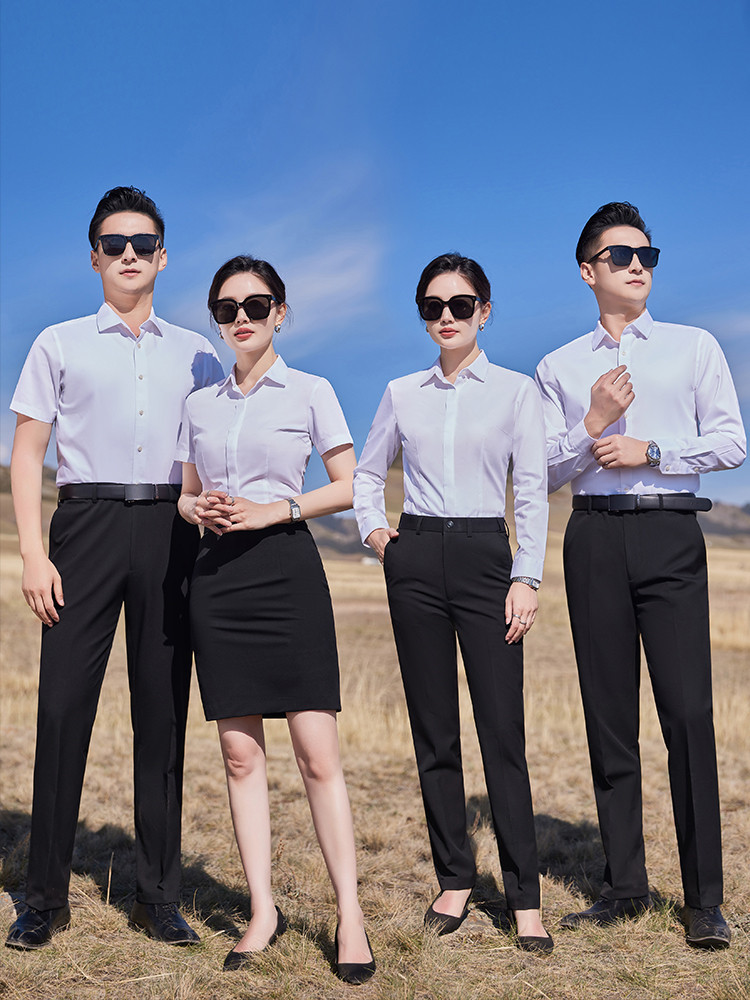New pure cotton DP non-iron men's and women's business elite shirts…