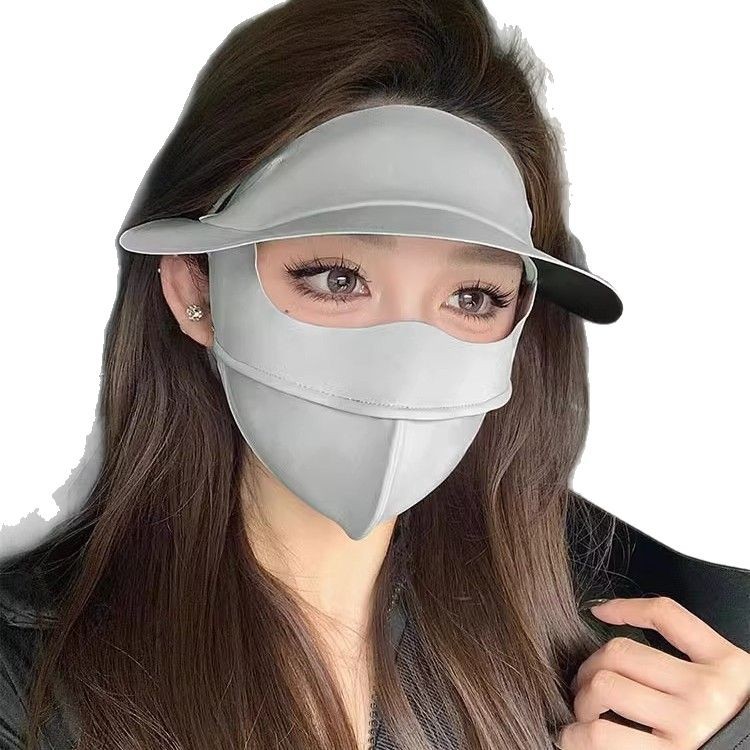 Máscara solar de verano para mujeres, nuevo sombrero de vinilo, máscara de hielo anti-ultravioleta, máscara facial, Gini