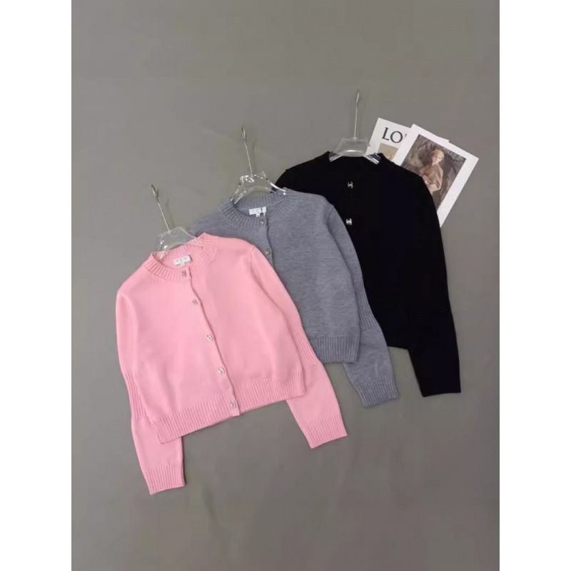 Autumn 2024 New high quality Knitted Long Sleeve Cardigan Top Star with C Round Neck High-end Jacket for Women