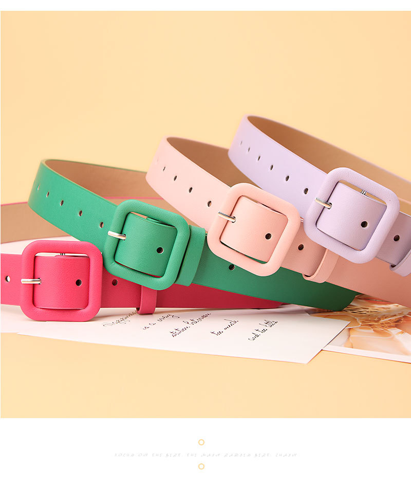Women's Belt Simple Candy Colour Versatile Belt For Coats Jeans_voghion.com