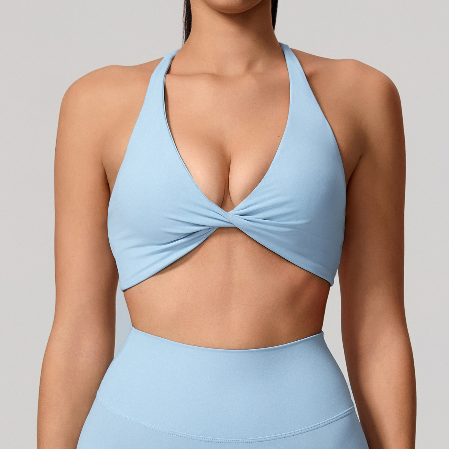 Xijia cruza hombros delgados y revela ropa interior deportiva femenina con sensación de nube, cuello con almohadilla para el pecho, sujetador ajustado de yoga transfronterizo y Fitness image 11