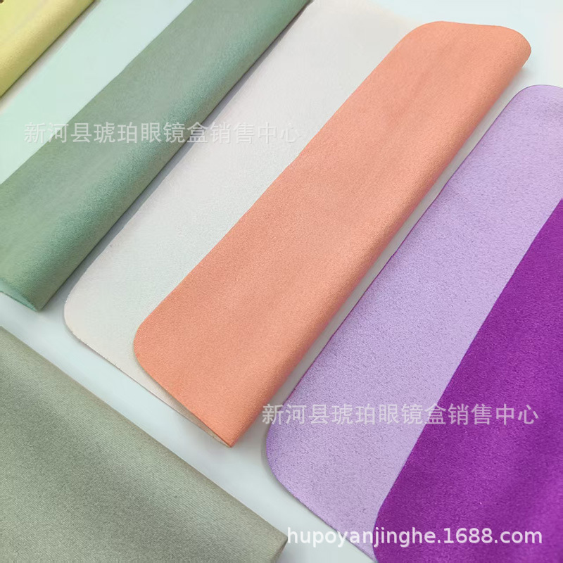 Fabricante de gafas de vello bicolor limpia lente de teléfono celular relojes de joyería seda isla tela limpia se puede imprimir LOGO
