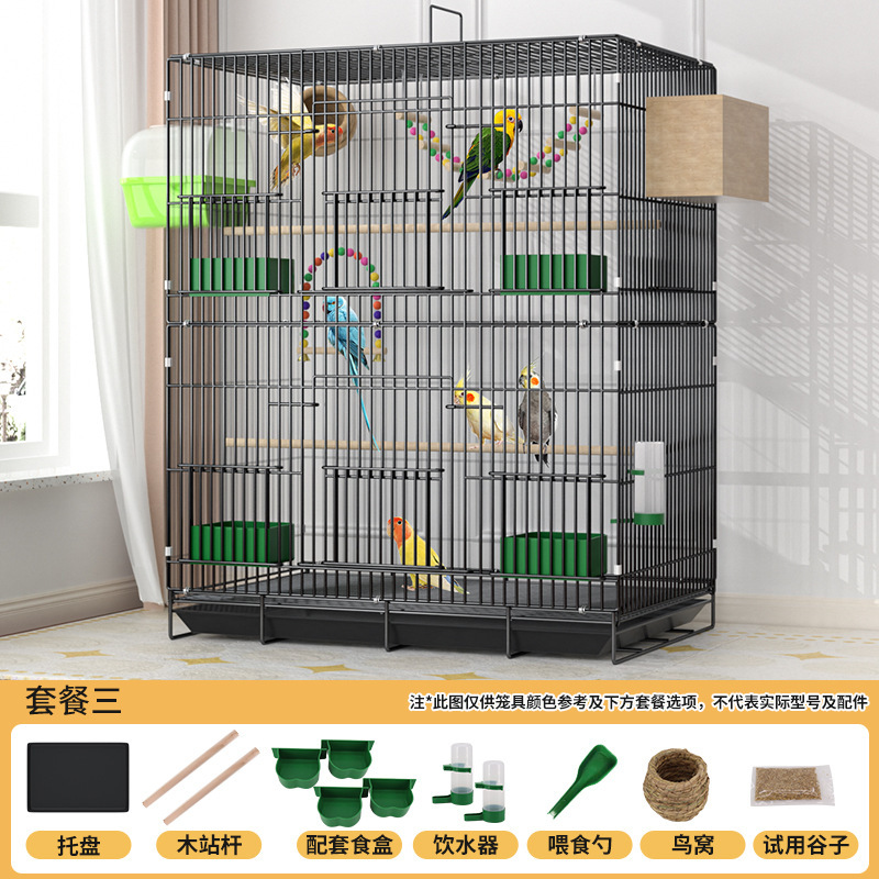新しい鳥かご、新しいオウム生態ケージ、多層二層大型虎皮黒鳳ケージ、牡丹高級ヴィラケージ|undefined