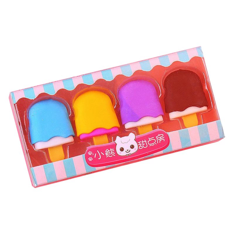 Конфеты цвет ластик карандаш ластик моделирование десерт ластик трехмерная Съемная сборка Симпатичные ластик в штучной упаковке оптом