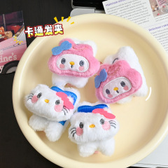 卡通可爱玩偶猫咪发夹鸭嘴夹超萌公仔玩偶侧边刘海夹百搭发饰批发