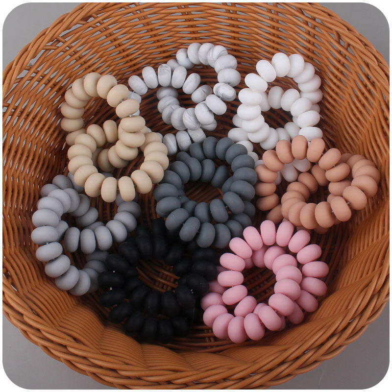 Bebé suministros pulsera mordedor juguete calmante bebé creativo cuentas de silicona mordedura pegamento molar sonajero juguete