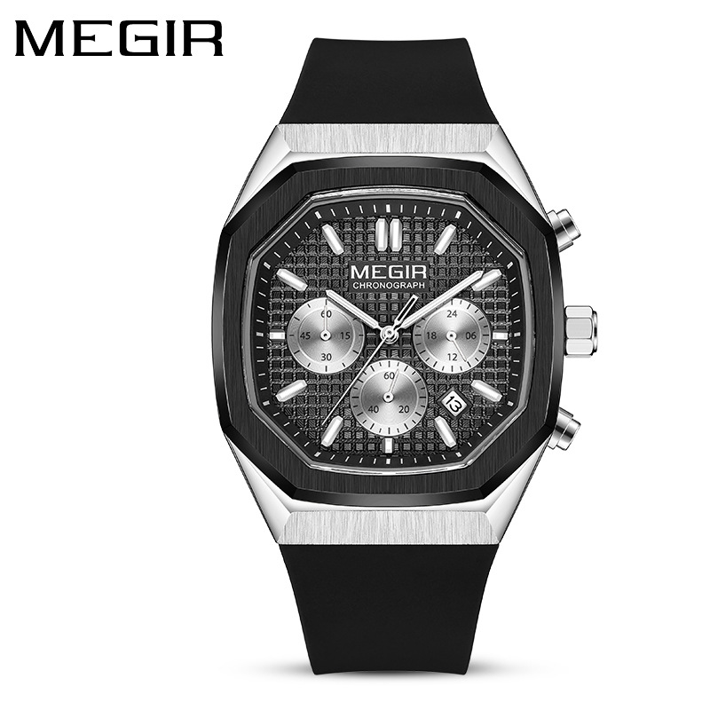 Reloj meigel nuevo transfronterizo al por mayor de los hombres de tres ojos de seis pines moda multi-funcional luminoso reloj impermeable