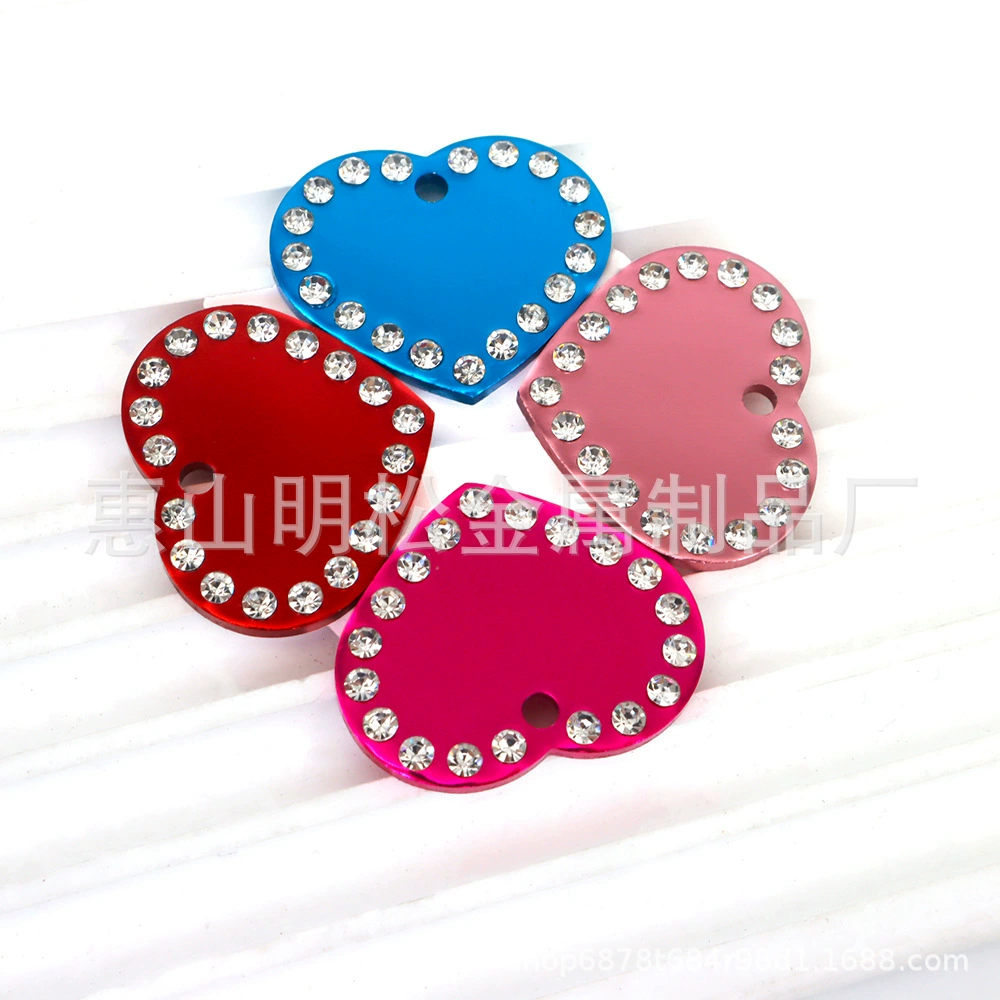 Металлический бриллиант Love Dog Tag Кошачий ошейник Подвеска на заказ DIY Аксессуары для домашних животных