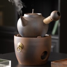 岳恒柴烧将军碳炉煮茶炉碳炉砂铫壶套装户外煮茶套装家用泡茶器