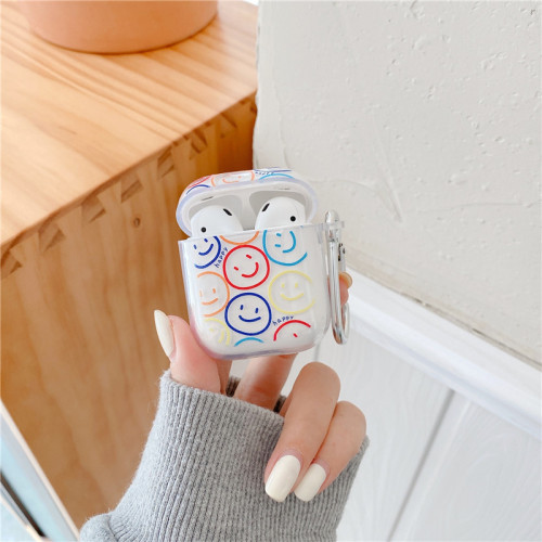 Suitable for AirPods3Pro2 earphone cover Apple 123 generation cartoon smiling face transparent tpu soft shell earphone protective cover
