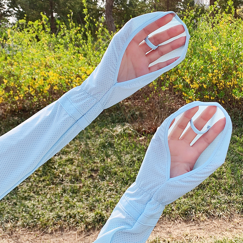 Sol protección hielo manga moda al aire libre verano mujeres conducción oversleeve protección uv delgada ajustable brazo protección oversleeve