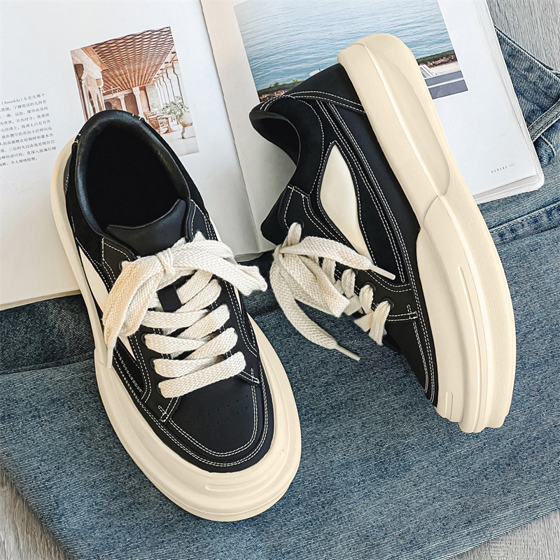 Chaussures décontractées à semelle épaisse pour hommes, chaussures de sport polyvalentes, à la mode, pour augmenter la hauteur, faites maison, automne et hiver_voghion.com