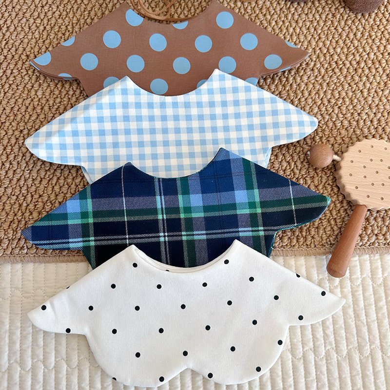 ins韩版秋冬新款宝宝棉质围嘴婴儿口水巾百搭双面口水兜围兜0-2岁