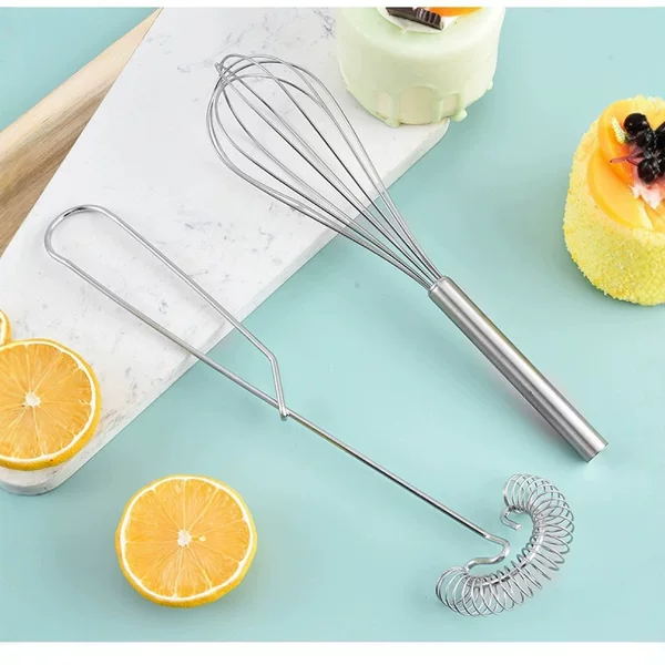 in stock Stirring Rod Baking Tools Stainless Steel Spring Egg Beater Egg Blender Cream Noodles