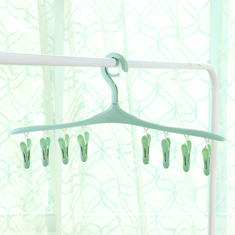 Engrosado 32-clip multi-clip de ropa clip rack de secado percha multifuncional Hotel percha de plástico calcetines de secado domésticos