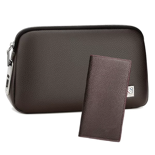 Brown hand loop bag, wallet