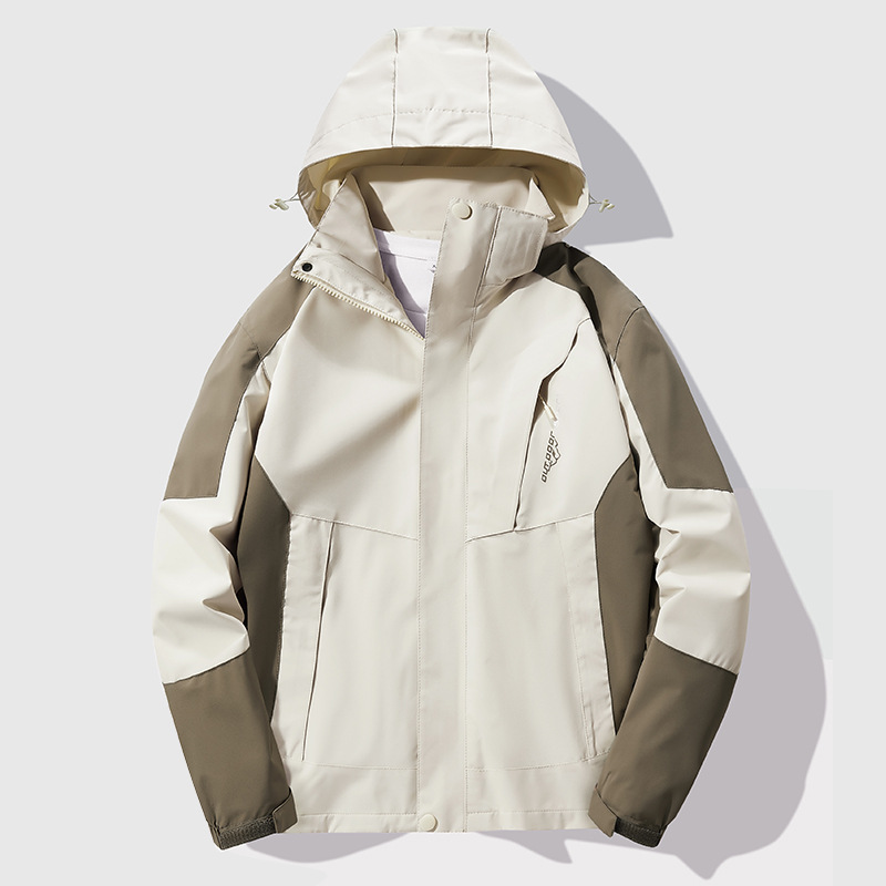 Jackets for Men and Women, Windproof and Waterproof Outdoor Sports Mountaineering Clothing, Fashionable and Trendy Spliced ​​Color Hooded Jackets