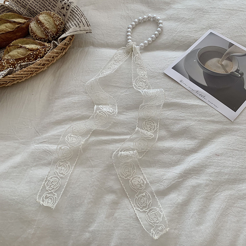 Bufandas de encaje femeninas coreanas de primavera y otoño universal moda bufandas de cuello cuello collar de perlas cuello de cabello