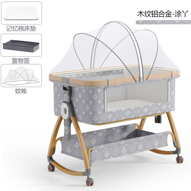Cuna de bebé recién nacido cama costura Cama grande Baby Shaker BB cama de los niños cuna cama multifuncional móvil plegable