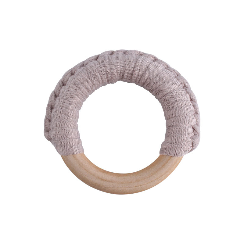 Bebé de madera mano ejercicio agarre juguete nuevo hecho a mano algodón cuerda tejida niños molar juguete mordedor