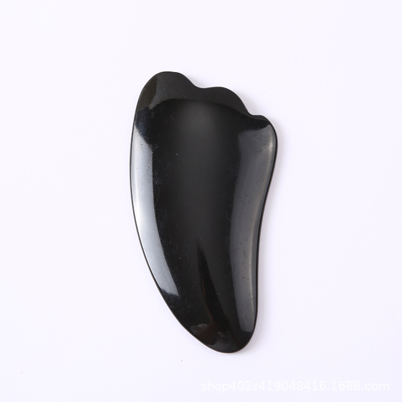 Resin Gua Sha Facial Massage Board with Point-Pressing Wand Portable Meridian Care Tool for Face and Body Contouring 9.5 x 5 cm Champagne preparation