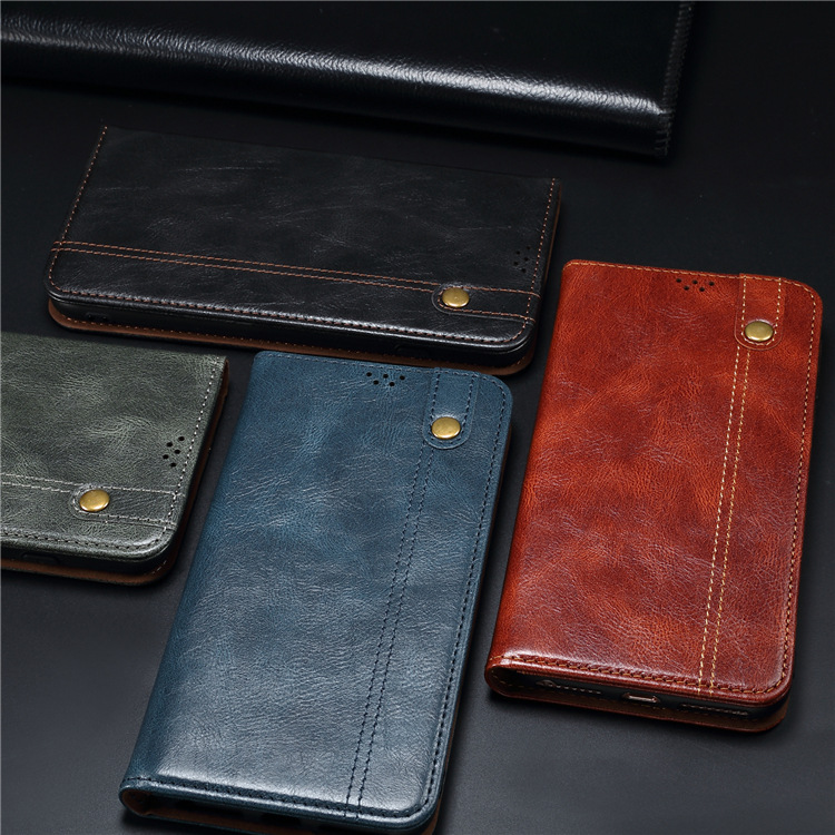 Flip Phone Case For Iphone 14 Pro Max And 13 Oil Wax Leather Cover_voghion.com