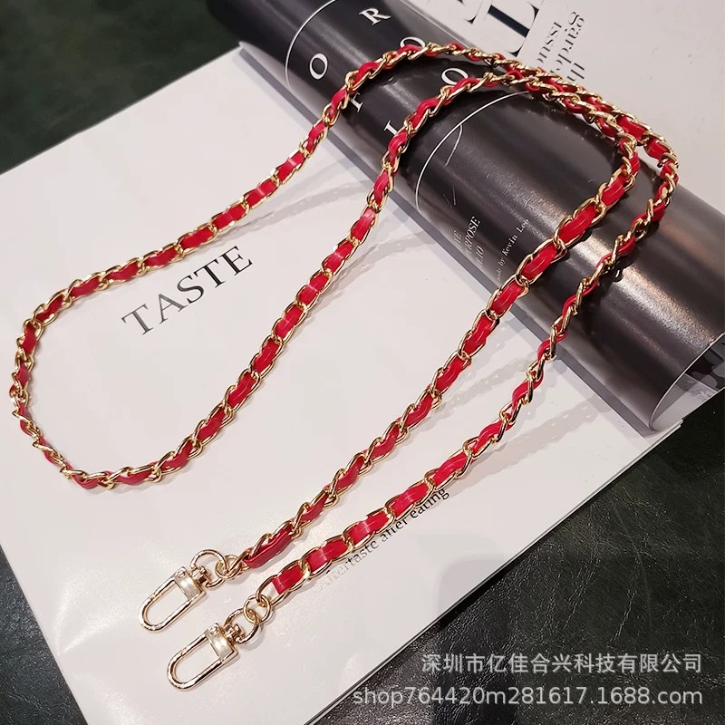 Red de celebridades Xiaoxiangfeng cadena de mensajero cordón de caja de teléfono móvil bolso de cuero de metal largo correa de hombro cadena de camioneta de moda