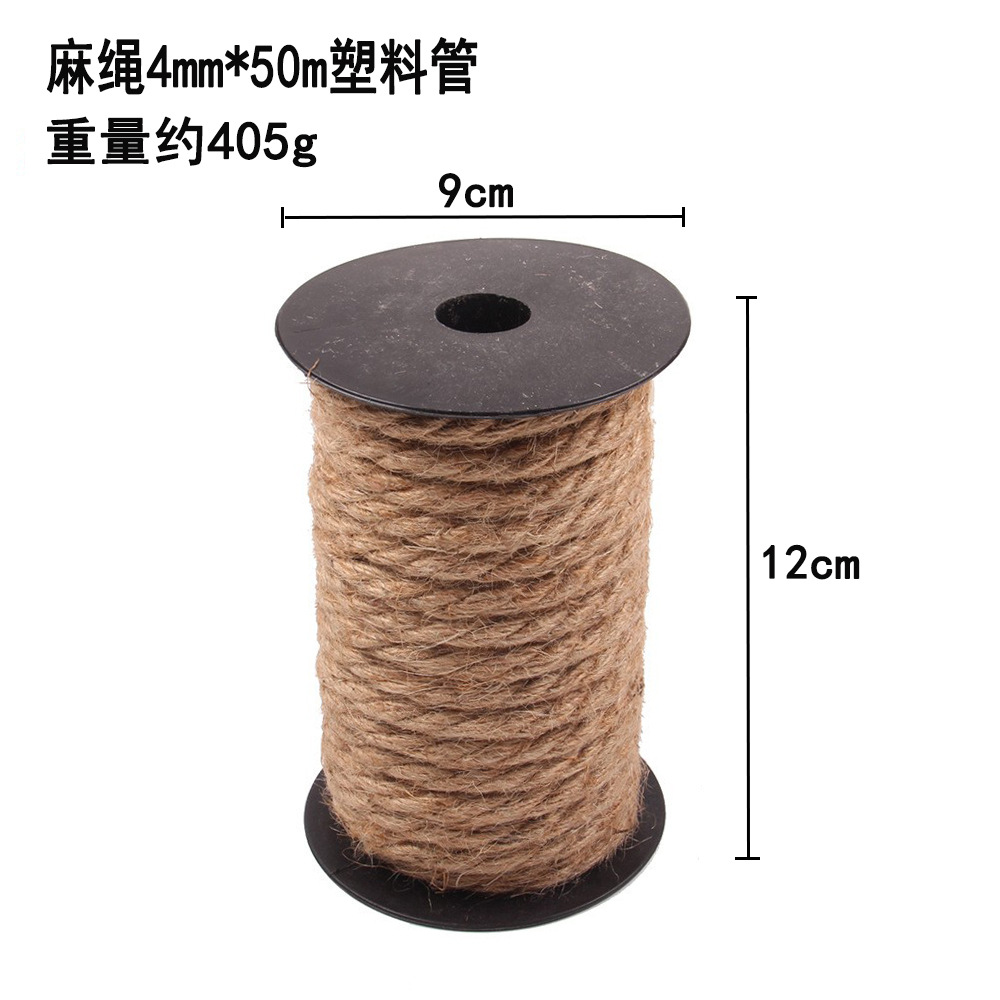 Cuerda de cáñamo de protección del medio ambiente, cuerda hecha a mano de bricolaje, decoración, embalaje, etiqueta, cuerda de cáñamo 1mm-20mm, varias especificaciones de grosor