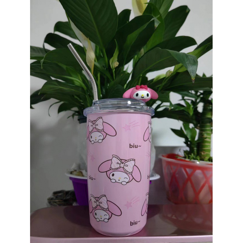 Sanli o Yugui perro coolomi 304 taza de vacío chica de alto aspecto lindo de los niños en línea Rojo estudiante KT gato taza de agua