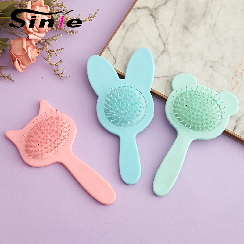 Pequeño peine animal de dibujos animados para niños cojín de aire peine de la muchacha bolsa de aire peine de pelo liso peine de la cabeza del cuero cabelludo masaje peine