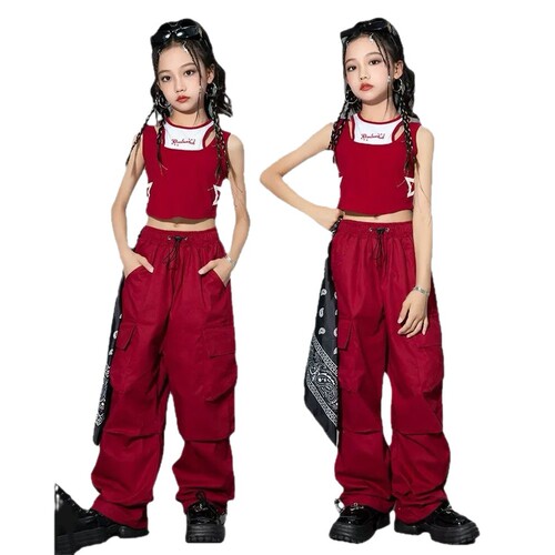 Children's dance clothes Jazz dance hip-hop dance clothes Training clothes Children's hip-hop fashion clothes Overalls