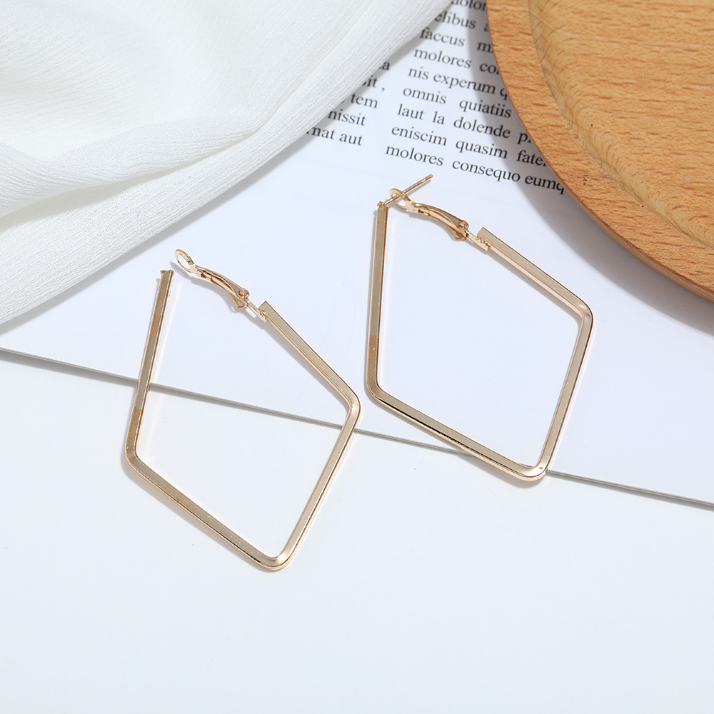 New Simple Metal Square Geometric Earrings display picture 3