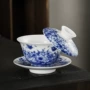 陶瓷泡茶手绘悬浮盖碗