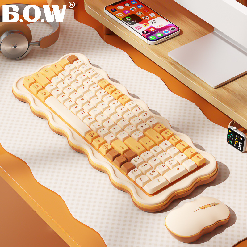 BOW航世mk 98無線キーボードマウスセット外付けノートパソコン女子オフィスタイプ静音USB|undefined