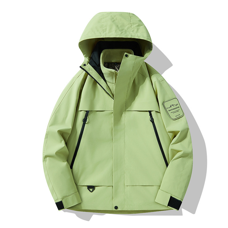 批发秋冬爆款男女同款冲锋衣户外防风保暖登山服夹克两件套可团购|undefined