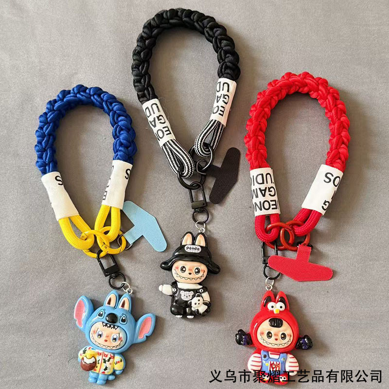 かわいい立体漫画ラブブ織ロープトレンディなアクセサリー携帯電話ペンダントキーホルダーバッグペンダント|undefined