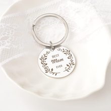 亚马逊爆款Best Mom Ever母亲节礼物圆牌不锈钢创意简约钥匙链